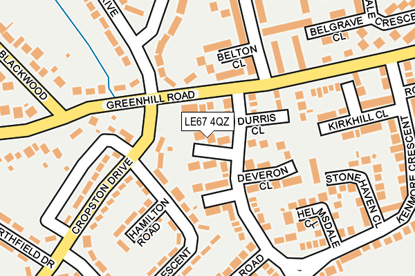 LE67 4QZ map - OS OpenMap – Local (Ordnance Survey)