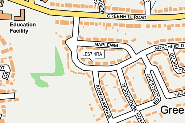 LE67 4RA map - OS OpenMap – Local (Ordnance Survey)