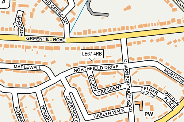 LE67 4RB map - OS OpenMap – Local (Ordnance Survey)