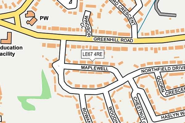 LE67 4RE map - OS OpenMap – Local (Ordnance Survey)