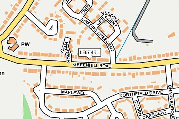 LE67 4RL map - OS OpenMap – Local (Ordnance Survey)