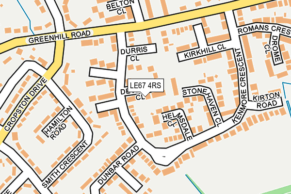 LE67 4RS map - OS OpenMap – Local (Ordnance Survey)