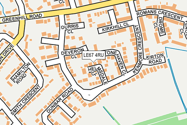 LE67 4RU map - OS OpenMap – Local (Ordnance Survey)