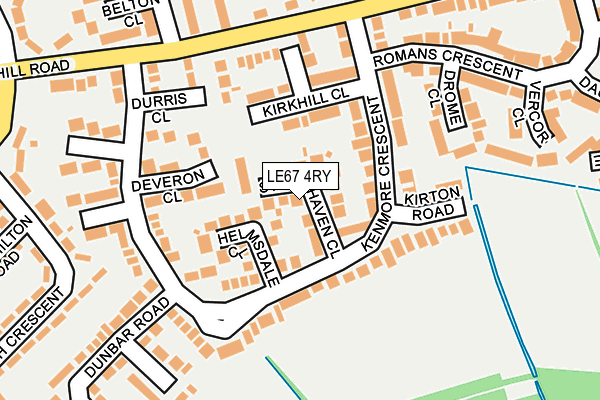 LE67 4RY map - OS OpenMap – Local (Ordnance Survey)