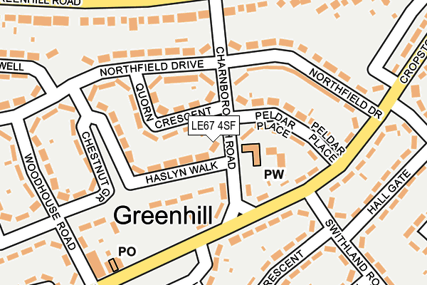 LE67 4SF map - OS OpenMap – Local (Ordnance Survey)