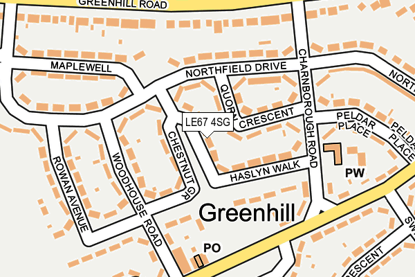 LE67 4SG map - OS OpenMap – Local (Ordnance Survey)