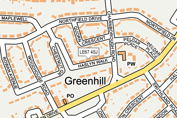 LE67 4SJ map - OS OpenMap – Local (Ordnance Survey)