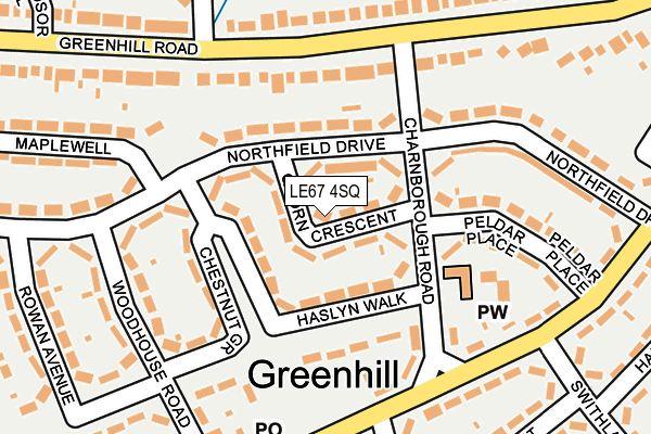 LE67 4SQ map - OS OpenMap – Local (Ordnance Survey)