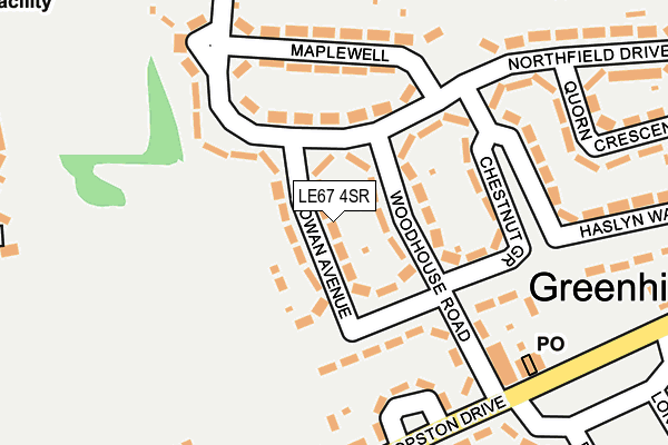 LE67 4SR map - OS OpenMap – Local (Ordnance Survey)