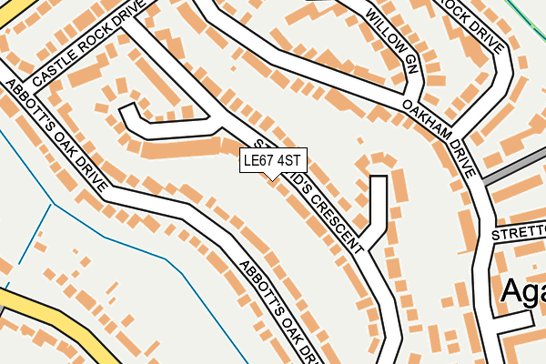 LE67 4ST map - OS OpenMap – Local (Ordnance Survey)