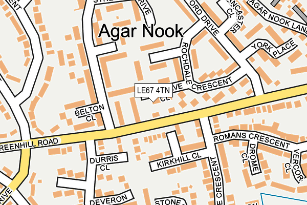 LE67 4TN map - OS OpenMap – Local (Ordnance Survey)