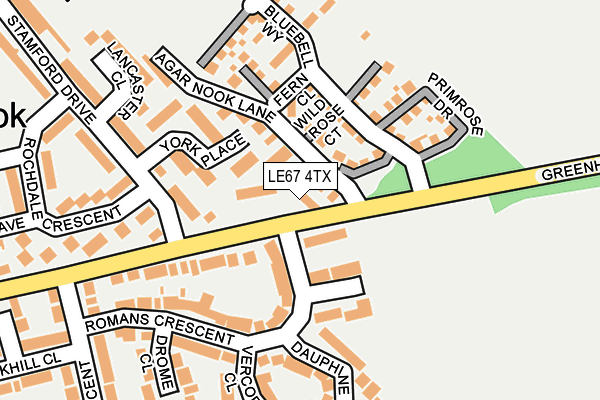 LE67 4TX map - OS OpenMap – Local (Ordnance Survey)