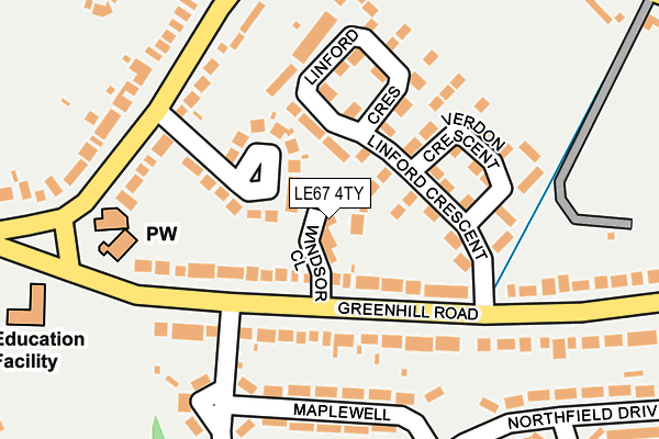 LE67 4TY map - OS OpenMap – Local (Ordnance Survey)