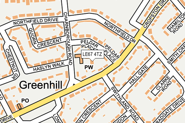 LE67 4TZ map - OS OpenMap – Local (Ordnance Survey)