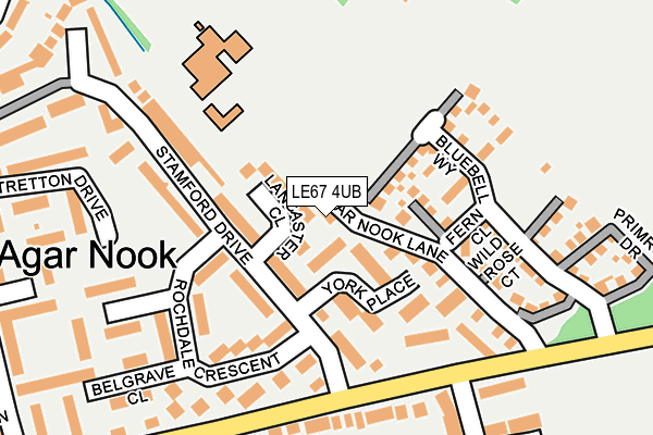 LE67 4UB map - OS OpenMap – Local (Ordnance Survey)