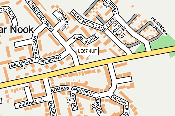 LE67 4UF map - OS OpenMap – Local (Ordnance Survey)