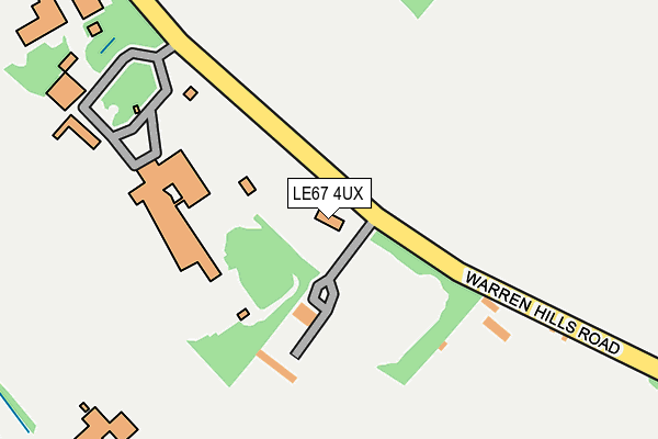 LE67 4UX map - OS OpenMap – Local (Ordnance Survey)