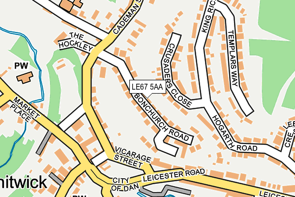 LE67 5AA map - OS OpenMap – Local (Ordnance Survey)