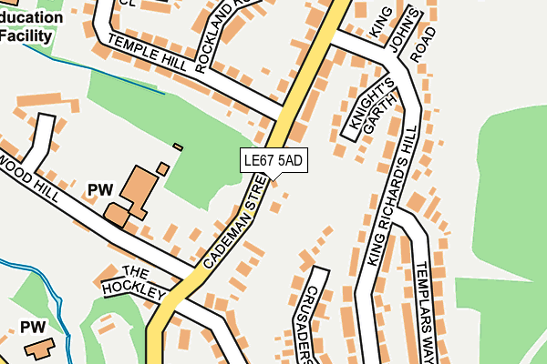 LE67 5AD map - OS OpenMap – Local (Ordnance Survey)