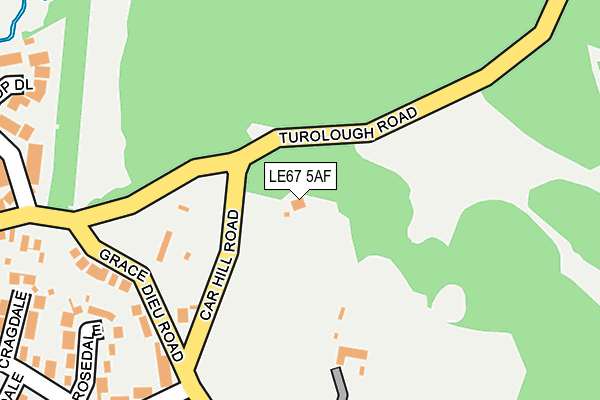 LE67 5AF map - OS OpenMap – Local (Ordnance Survey)