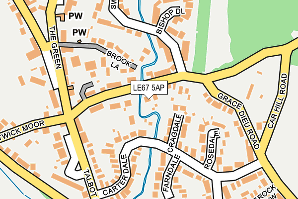 LE67 5AP map - OS OpenMap – Local (Ordnance Survey)