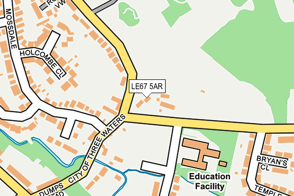 LE67 5AR map - OS OpenMap – Local (Ordnance Survey)