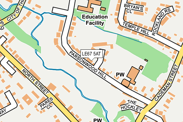 LE67 5AT map - OS OpenMap – Local (Ordnance Survey)