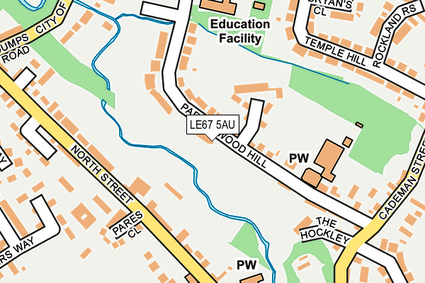 LE67 5AU map - OS OpenMap – Local (Ordnance Survey)