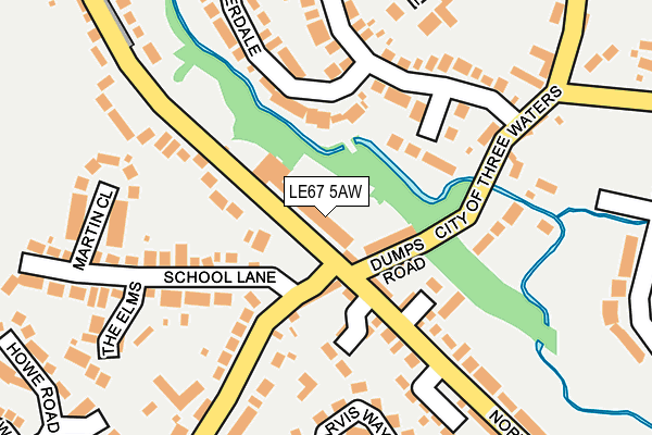LE67 5AW map - OS OpenMap – Local (Ordnance Survey)
