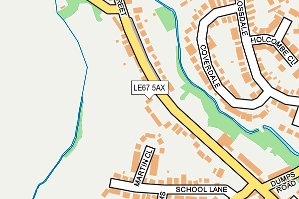 LE67 5AX map - OS OpenMap – Local (Ordnance Survey)