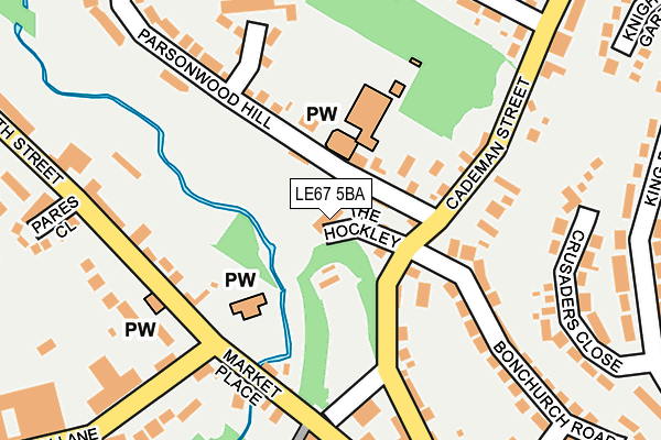LE67 5BA map - OS OpenMap – Local (Ordnance Survey)