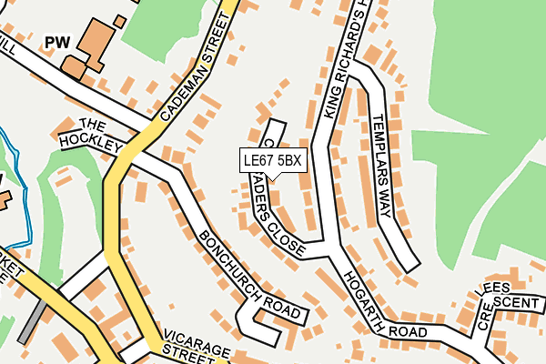 LE67 5BX map - OS OpenMap – Local (Ordnance Survey)