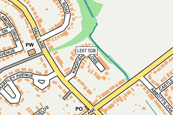 LE67 5DB map - OS OpenMap – Local (Ordnance Survey)