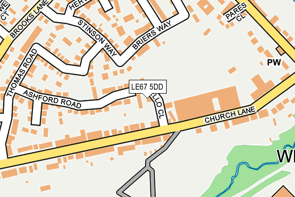 LE67 5DD map - OS OpenMap – Local (Ordnance Survey)