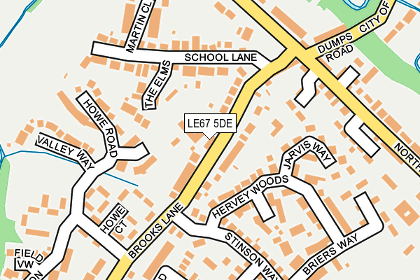 LE67 5DE map - OS OpenMap – Local (Ordnance Survey)