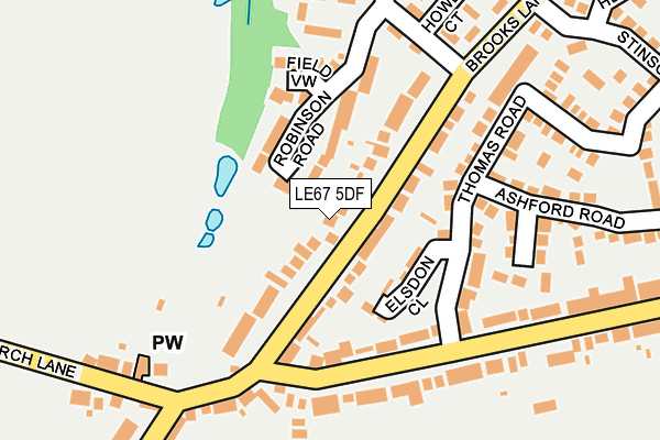 LE67 5DF map - OS OpenMap – Local (Ordnance Survey)