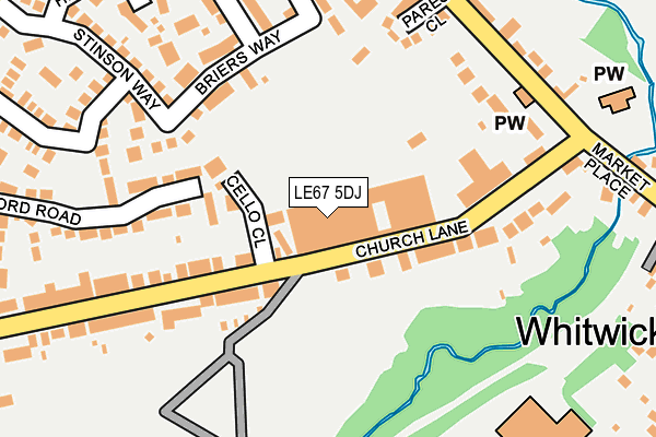 LE67 5DJ map - OS OpenMap – Local (Ordnance Survey)