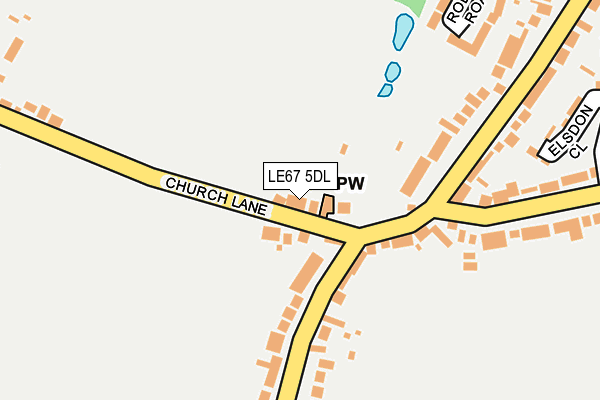 LE67 5DL map - OS OpenMap – Local (Ordnance Survey)
