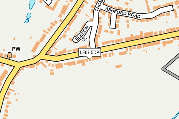 LE67 5DP map - OS OpenMap – Local (Ordnance Survey)