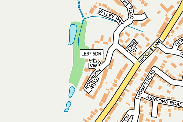 LE67 5DR map - OS OpenMap – Local (Ordnance Survey)