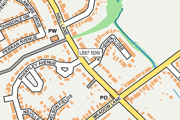 LE67 5DW map - OS OpenMap – Local (Ordnance Survey)