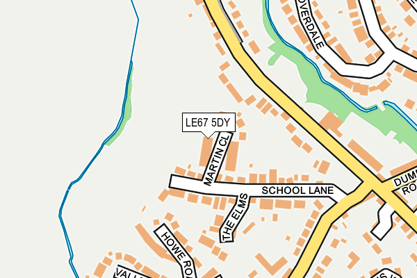 LE67 5DY map - OS OpenMap – Local (Ordnance Survey)