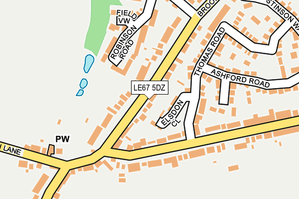 LE67 5DZ map - OS OpenMap – Local (Ordnance Survey)