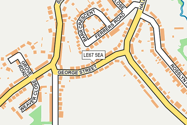 LE67 5EA map - OS OpenMap – Local (Ordnance Survey)