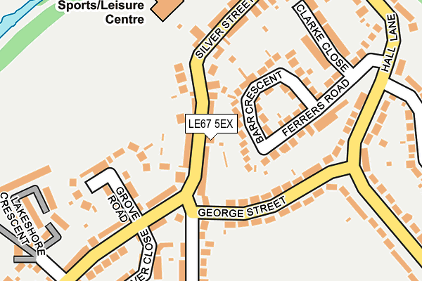 LE67 5EX map - OS OpenMap – Local (Ordnance Survey)