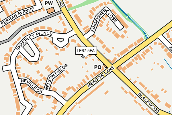 LE67 5FA map - OS OpenMap – Local (Ordnance Survey)