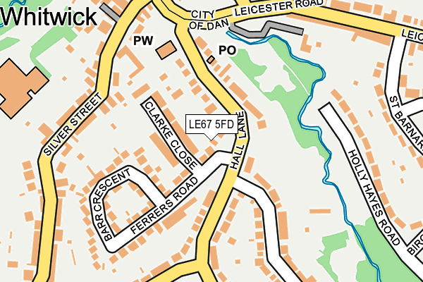 LE67 5FD map - OS OpenMap – Local (Ordnance Survey)