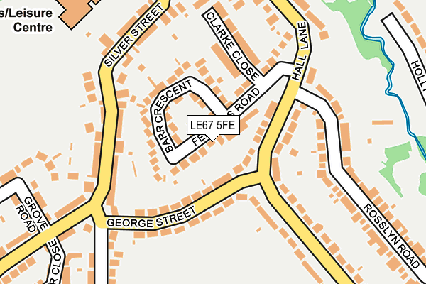 LE67 5FE map - OS OpenMap – Local (Ordnance Survey)