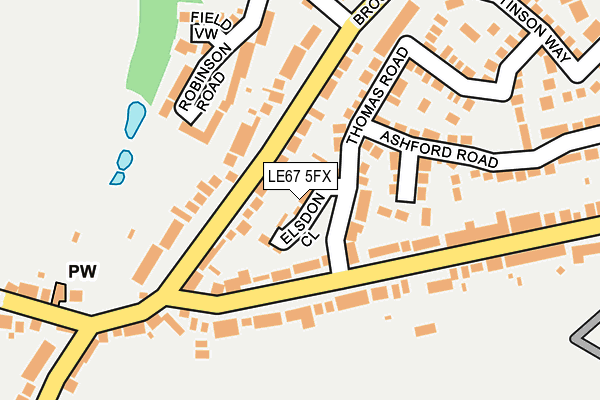 LE67 5FX map - OS OpenMap – Local (Ordnance Survey)