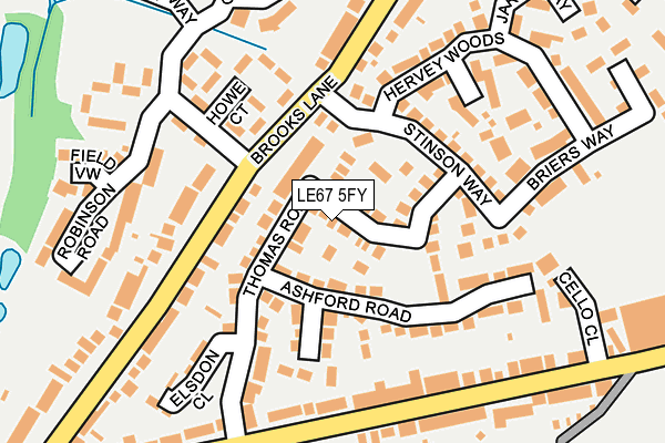 LE67 5FY map - OS OpenMap – Local (Ordnance Survey)